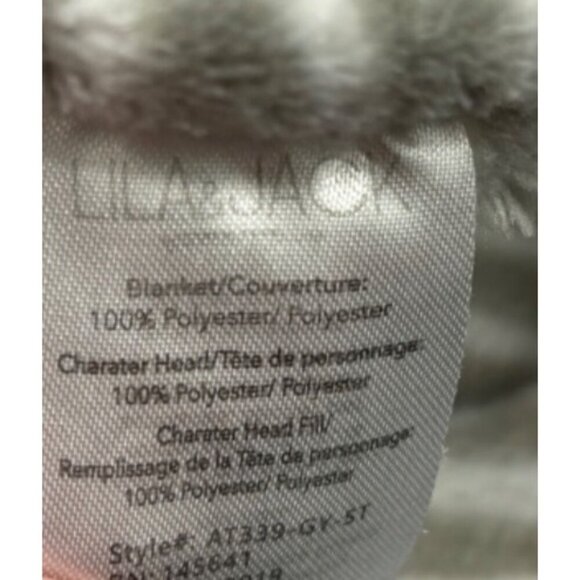 Lila & Jack Plush Hippo Giraffe Baby Security Blanket Lovey Gray Stripe - Picture 5 of 5